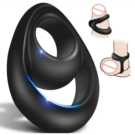 Cock Rings Silicone Ball Stretcher Delay Ejaculation TPE Penis Ring for Men Sex Toys Adjustable Semen Lock Ring SM Penis Sleeve