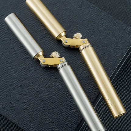 Creative Unusual Kerosene Lighter Copper Nunchaku Funny Retro Grinding Wheel Flint Lighters Foldable Mini Portable Men's Gift