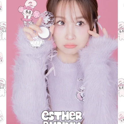 FLORTTE BUNNY Monochrome Highligh Powder Naturally Brightening Facial Blush Cream High Gloss Face Blusher Makeup Cosmetics