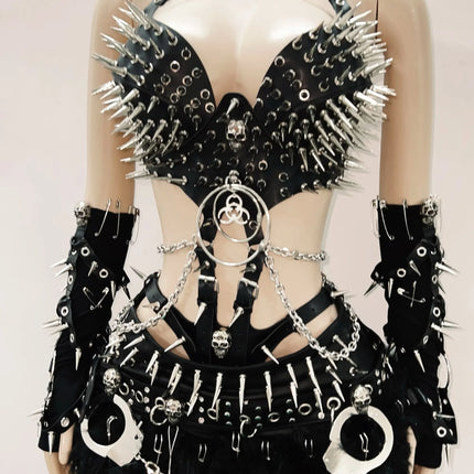 Gothic Tank Tops Punk Tank Tops halter top y2k clothes y2k crop top gothic clothes y2k top rivet Tank Tops Skull top vintage top