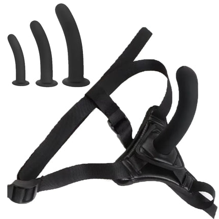 Orissi Silicone Strap-On Set, Realistic Wearable Toy, Adjustable Belt, Soft Silicone,  for Couples, G-Sort, Anal, Butt Plug