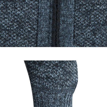 Men's Thickened Woolen Cardigan Coat Zipper Collar Knitted Sweater Autumn Winter New Style Fashion Urban Youth Casual Knitwear