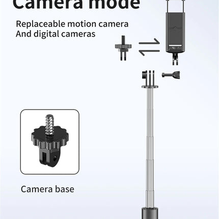 MEUYAG 2025 new Expandable Portable Tripod Selfie Stick With Remote With Detachable BT Wireless Remote Compatible for iPhone