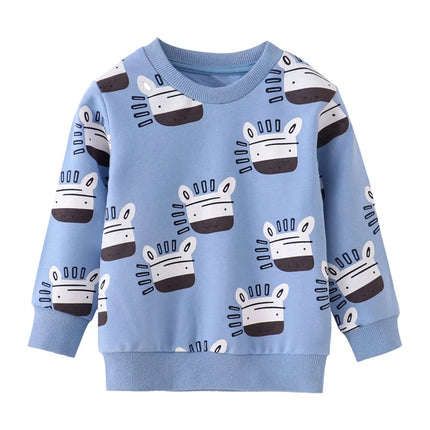 Jumping Meters 2-7T New Arrival Cars Print Boys Girls Sweatshirts Autumn Spring Kids Clothes Hot Selling Shirts Tops Baby