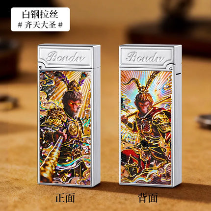 New Voice-controlled Embossed Alloy Kerosine Lighter,Intelligent Voice-controlled Ignition Open Flame Men's Personalized Lighter