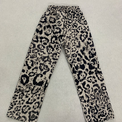 Y2K European American Fashion Leopard Print Hooded Long Sleeve Sweatshirt Jacket Comfort Casual Trend Sports Sweatpants