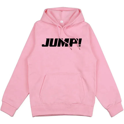 Black and Pink Jump Single Hoodies Korean Girls Band Fashion Sweatshirts Fashion Casual HipHop Sweatshirt Harajuku Unisex