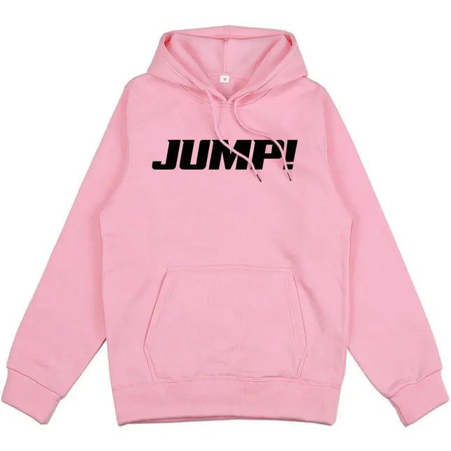 Black and Pink Jump Single Hoodies Korean Girls Band Fashion Sweatshirts Fashion Casual HipHop Sweatshirt Harajuku Unisex