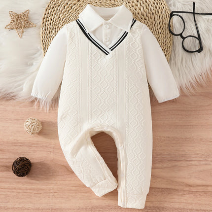 Infant Boys' Casual Polo Collar Romper