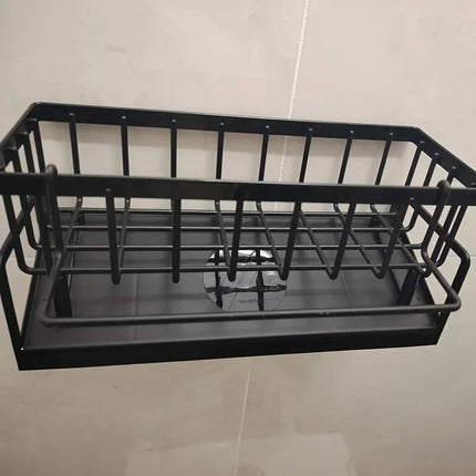 Drill-Free Sink Organizer Multi-Use Sponge Soap Holder Draining Rack for Kitchen Countertop Storage Waterproof Shelf 1PC