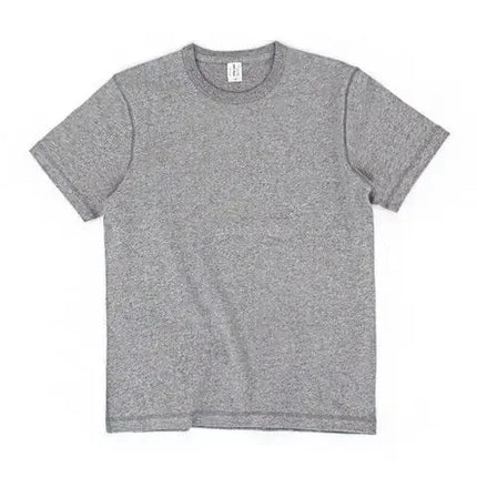 2023 Summer Japanese Heavy Cotton T-shirt Men's Brushed Round Neck Thick Cotton Short-sleeved Khaki T-shirt