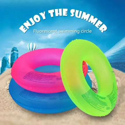 Summer Pool Fluorescent Inflatable Toys Outdoor Swimming Ring Color Random Beach Swimming Floating Water Toys for Kids Adults