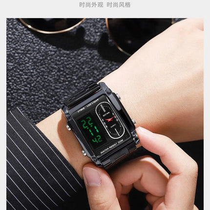 Men Wrist Watches Top Brand Luxury Relogio Masculino Stainless Steel Band Watch For Male Clock Men Dual Display Wrist Watch