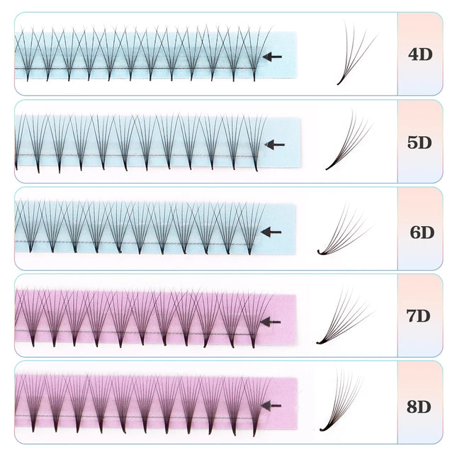 AGUUD New XL Tray Super Narrow Thin Pointy Base Premade Lash Fans 4D 5D 6D 7D 8D Russian Volume Lashes Extension Fans Makeup