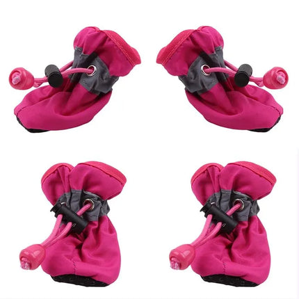 New 4pcs Pet Dog Shoes Anti-slip Rain Snow Boot Thick Warm For  Small Cats Dogs Puppy Dog Socks Booties