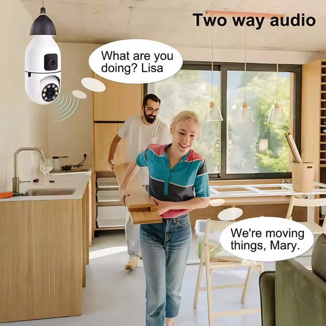WiFi IP Camera E27 Bulb Cam 8MP Wireless Baby Monitor AI Tracking Security Video Surveillance Pet Cameras 5MP SmartLife Indoor