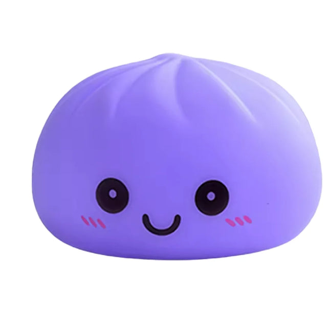New LED Bun Squishy, Glowing Stress Ball, Light-up Bubble Spitting Bun, Realistic Steamed Bun，Desk Decoration