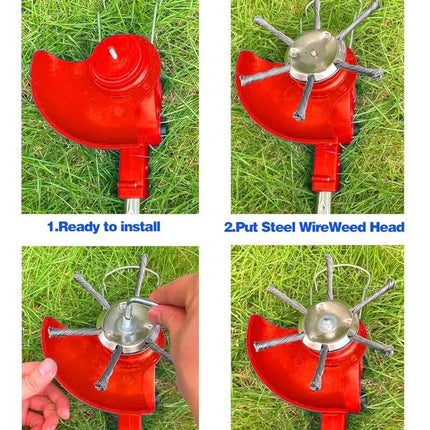 6 Blades Carbon Steel Weeder Blade Multifunctional Powerful Mower Head Garden Farm Park Yard Trimmer Tool Garden Accessories