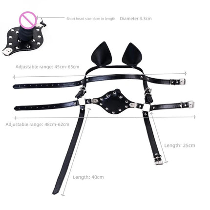 Deep Throat Silicone Dildo Gag with Adjustable Straps BDSM Bondage Adult Sex Toys for Couple Oral Play Couples Fantasy Games