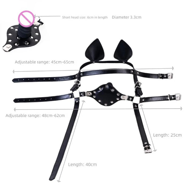 Deep Throat Silicone Dildo Gag with Adjustable Straps BDSM Bondage Adult Sex Toys for Couple Oral Play Couples Fantasy Games