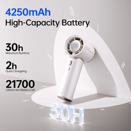 JISULIFE Portable Handheld Fan Pro1 Mini Refined Utility,Elite PU Leather, 30 Hour Cooling Power, Aroma Pod, 100-Speed Precision