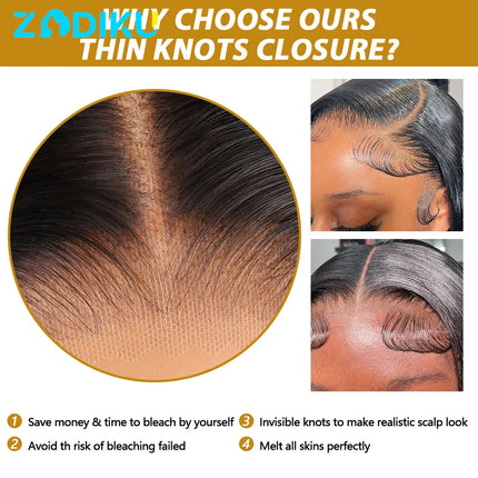 13x4 13x6 Ear To Ear Transparent Frontal Lace Only Straight 2x6 4x4 5x5 6x6 HD Lace Closure Human Hair 100% Brazilian Hair Quality Soft Silky Pre Plucked Bleached Knots Natural Hairline Virgin Hair Pieces For Women Daily Hair