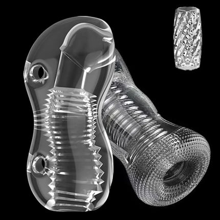 Portable Male Transparent Jelly Masturbator Cup Realistic Sucking Anal Pocket Pussy Vagina G-Spot Penis Exerciser Adult Sex Toy