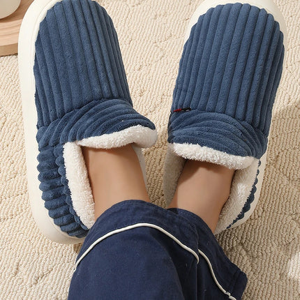 Bebealy New Winter Men Slippers Warm Cotton Shoes Men Indoor Fluffy Fuzzy Men Boots Outdoor Nonslip House Ankle Boots Shoes Men