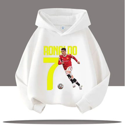 Autumn Cartoon CR7 Ronaldo Print Children's Hoodies Long Sleeve Sweatshirt Boy Football Star Casual Kid Warm Pullover Clothing