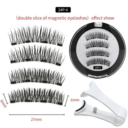 3D Magnetic False Eyelashes Reusable Magnetic Eyelashes With 4 Magnetic Lashes Natural Eyelash Extension Makeup Tools