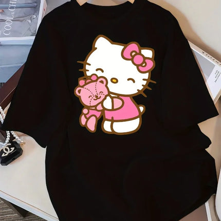 New Sanrio 2026 Spring/Summer/Fall Collection Women's Round Neck Short Sleeve Loose-Fit Comfortable Versatile Cartoon T-Shirt