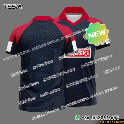 TESM Summer POLO Shirt Men Summer Sports V-neck T-shirt Street Trendy Short Sleeve 3D HD Print T-shirt