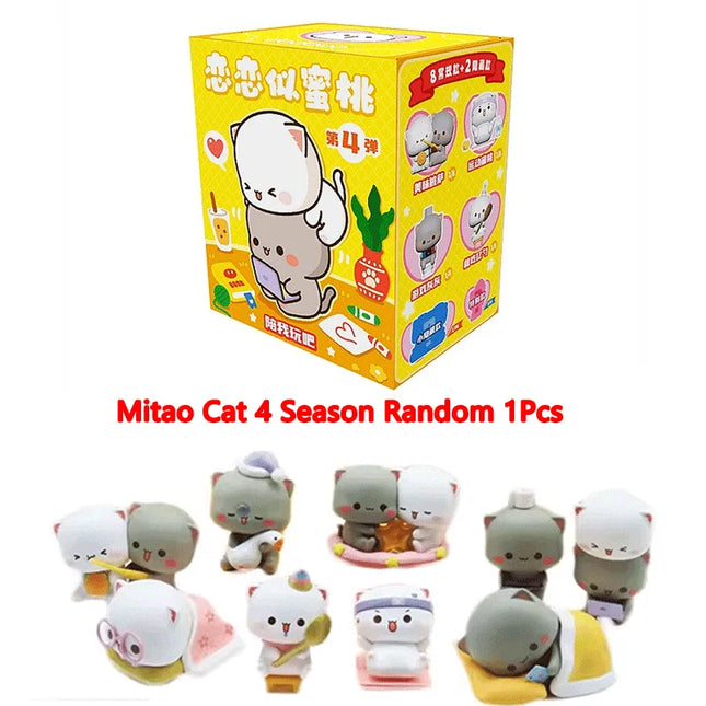 Mitao Cat 2/3/4 Season Lucky Cat Cheap Cute Cat Blind Box Toys Blind Bag Cartoon Figure Doll Children's Birthday Christmas Gift