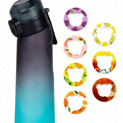 1pc 650ml Flavored Water Bottle with Random 1 Flavour Pods Air Water Bottle Frosted Black Air Camping Sport Fitness Cup