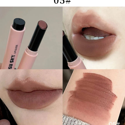 Rouge à Lèvres Violet Gris Fumé Fini Velours Mat Application Douce Mousse à Lèvres Teinte Lèvres Imperméable Brillante Effet Miroir Maquillage Non Décolorant