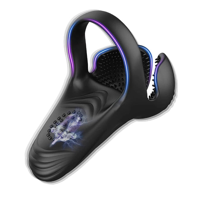 Remote Vibrating Cock Ring Male Remote Control Penis Ring Ejaculation Delay Testicle Stimulator Adult Sex Toy for Men Couple