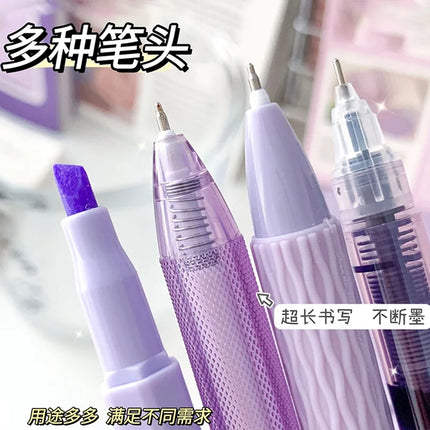 7 pieces/box Minimalist Transparent 0.5mm Gel Pen Fashion Office Signature Pen Creative Multifunctional