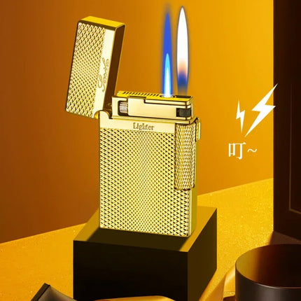 New Creative Plasma Arc Lighter Luxury Double Flame Butane Lighter Jet Flame Windproof Cigarette Ignitor Smoking Accessories