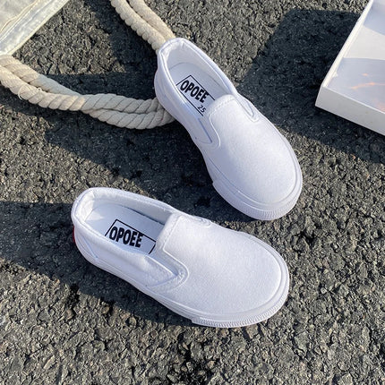 1020 Fashionable and breathable children's canvas shoes, soft-soled board shoes for boys and girls, solid color children's shoes