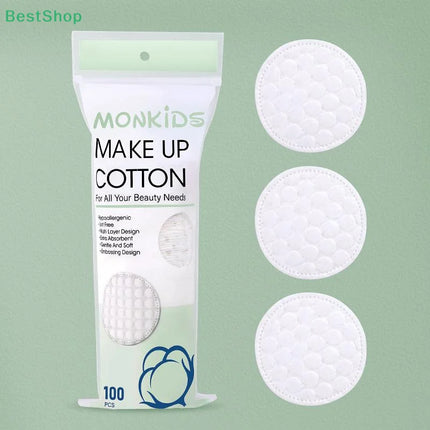 100 Pcs Soft And Breathable Circular Makeup Remover Pads Double-Sided Pearl Textured Cotton Pads, Used For Daily Facial Cleaning