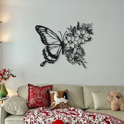 1pc Metal Exquisite Butterfly Metal Wall Decor - Printmaking Other - Unique Iron Hanging Art for Bedroom Living Room Home