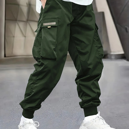 Men's Cargo Pants, Casual, Sporty, Outdoor, Large Pockets, Lightweight, Legging, Cropped Slacks 06B