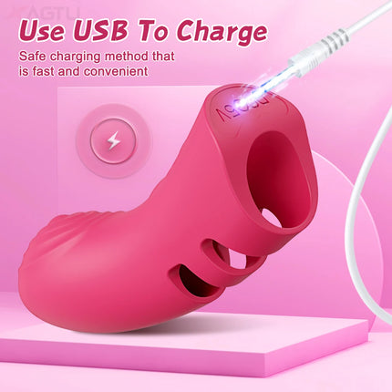 Heating Finger Vibrator for Women Vagina Vibrator Clitoris Nipples Stimulator Female Masturbator Interaction Sex Toy for Couples