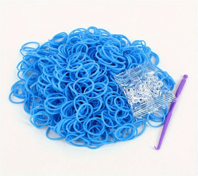 600Pcs Rainbow Rubber Band Loom -DIY Necklace S-clip Girl Rubber Band Bracelet Toys Bracelet Weaving DIY Crafting Tools