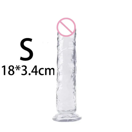 Cheap Women Erotic Anal 5 Colors Big Transparent Dildo Suction Cup Jelly Dick Sex Toys Soft Clitori Vaginal Masturbators Penis