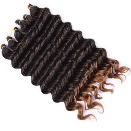 20“Deep Curly Synthetic Hair Deep Wave Bulk Crochet Braid Black Ombre Blue Brown Gray Green Purple Color Twist Braiding Hair
