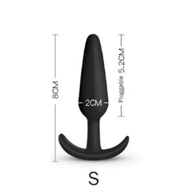 100% Soft Silicone 3 Sizes Anal Plug Butt Plug Stimulator Massager Adults Sex Toy for Men/Women Unisex Gay Prostate Anal Trainer