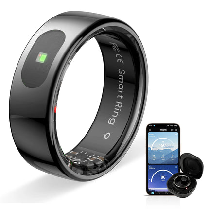 R08 Smart Ring with Charging Control Function Men Women Health Sleep Heart Rate Monitoring IP68 5ATM Waterproof Multi-sport Mode