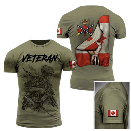 Canada Flag T Shirt Men Maple Emblem Camouflage Tops Pop 3D Jungle Camo Print Proud of Canadian T-shirt Beige Field Short Sleeve