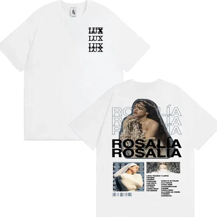 Rosalia LUX World Tour T Shirts Men Women Oversized Y2k Fashion Aesthetic T-shirts Casual Cotton Loose Female Male Short Sleeves